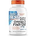 Doctor's Best Purified & Clear Omega 3Fish Oil, No Reflux, Supports Heart, Eyes, Brain & Joint Health, 120 Count (Pack of 1)