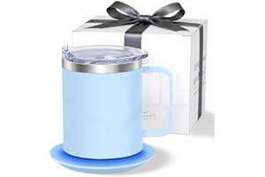 Coffee Cup Warmer & Mug Set,Electric Heated Coffee Mug with 10Hrs Auto Shut Off,USB Powered Smart Mug Warmer,131℉ Self Heatin