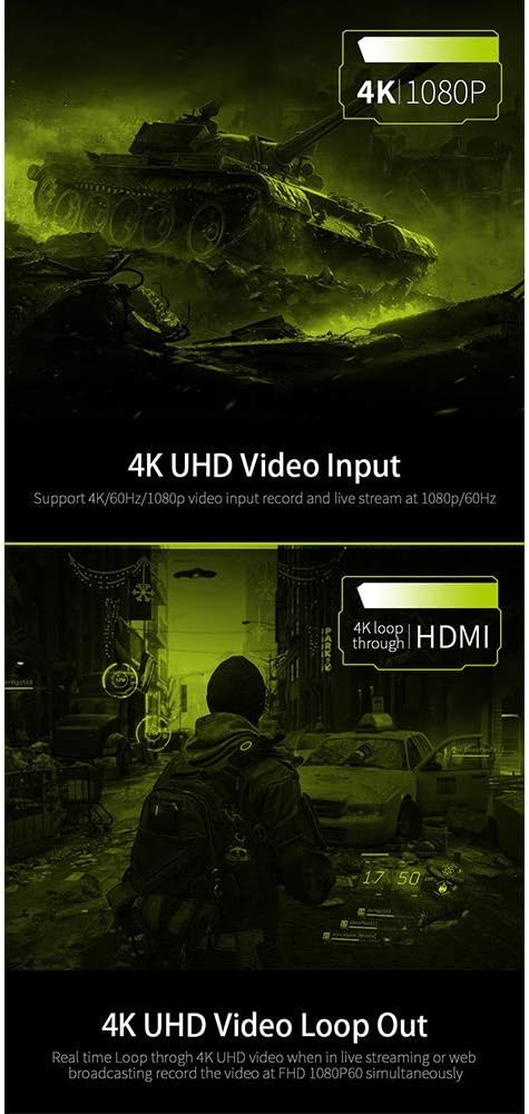 KuWFi Capture Card for Streaming Recording USB3.0 HDMI Game Video Capture Card Convert,1080P 60FPS/2K 30FPS Video Game Capture for Streaming Works for PS5/PS4/Switch/Camera/PC/OBS/DSLR//Xbox - Image 5
