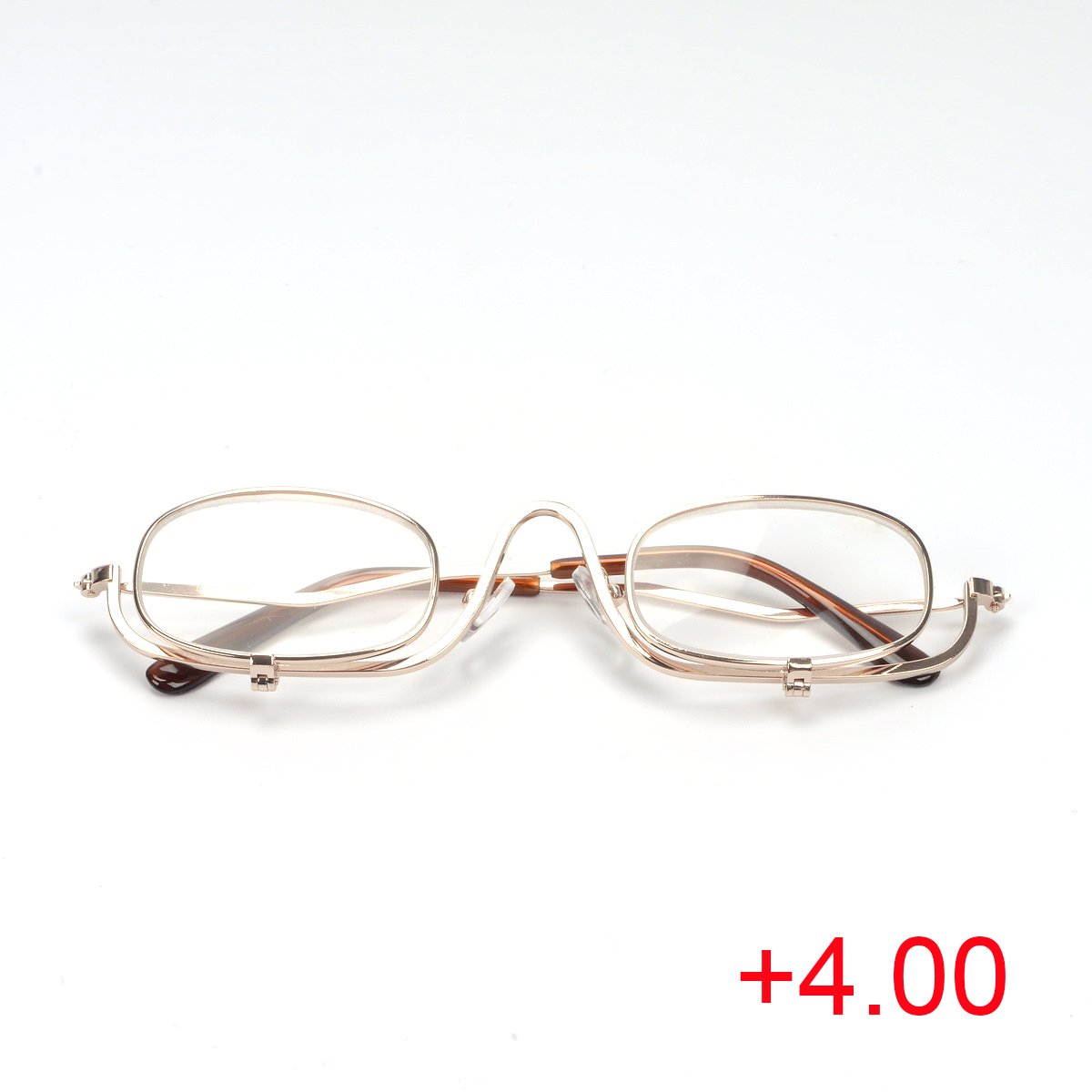 Magnifying Make Up Makeup Glasses Flip Down Lenses Gold Metal Frame +1.54.0 VOSO (4.0) Amazon
