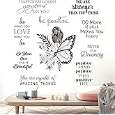 Inspirational Wall Decals Peel and Stick Vinyl Quotes Wall Decor Motivational Positive Saying Wall Art for Living Room Bedroom Office Bathroom Home Decor Stickers Decor