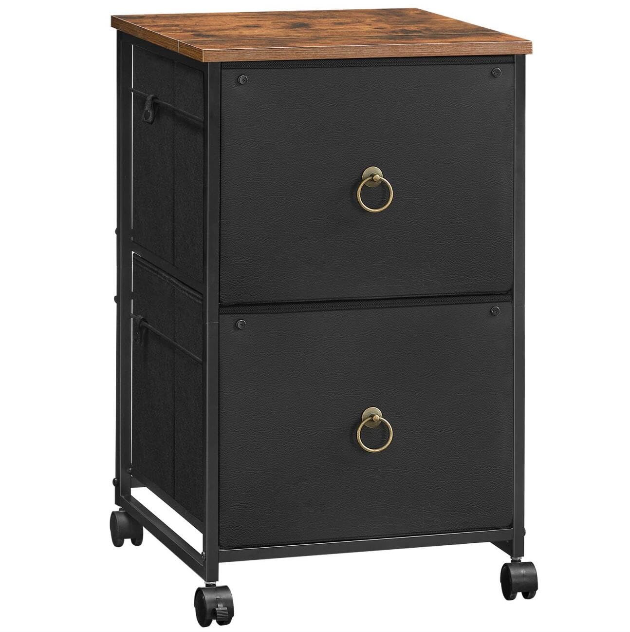 HOOBRO 2 Drawer Mobile File Cabinet, Rolling