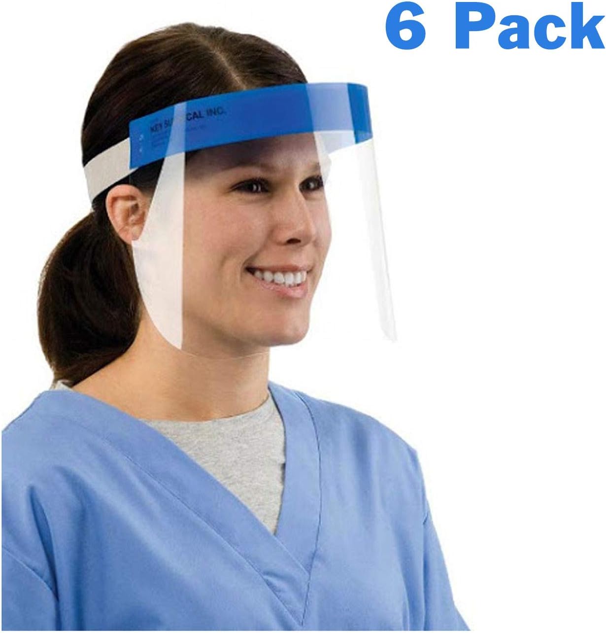 Enjoyee Face Shield Protect Eyes and Face with Protective Clear Film Elastic Band and Comfort Sponge (6 PCS)