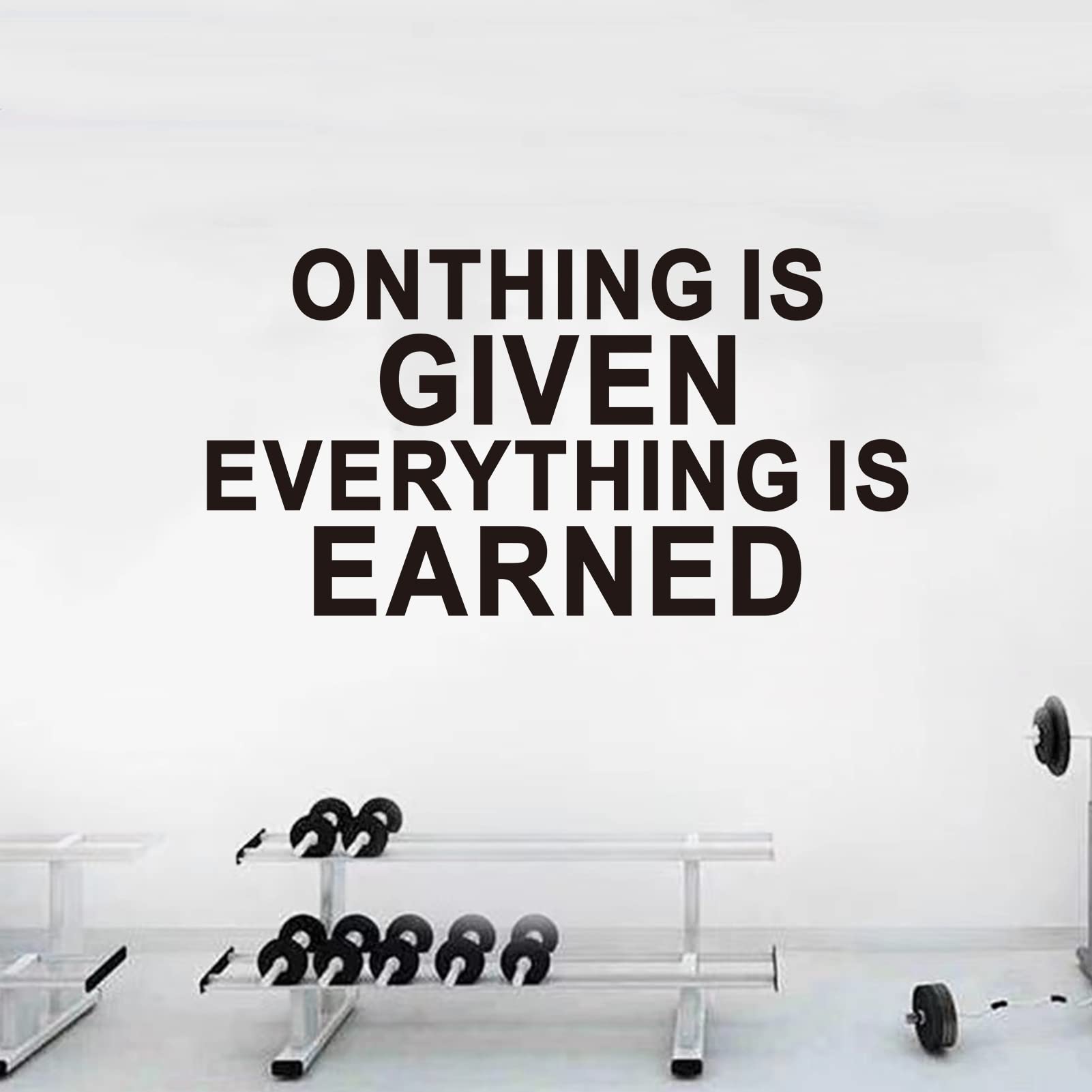 SEATUNE Office Gym Wall Stickers - Inspirational Quotes Motivational Wall Decals - Positive Home Vinyl Art Wall Decor - Onthing is Given Everything is Earned 28.6"X15"