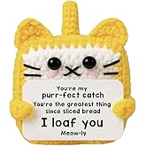 TKGIFTHOT Valentines Funny Romantic Gift for Her Him Crochet Cat Loaf Plush Sentimental Anniversary Birthday Present for Couple Husband Wife
