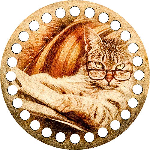 Cat Designed Wooden Thread Organizer Floss Craft Storage Yarn Organizer