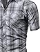 Western Casual Button Down Shirt White Gray Size M