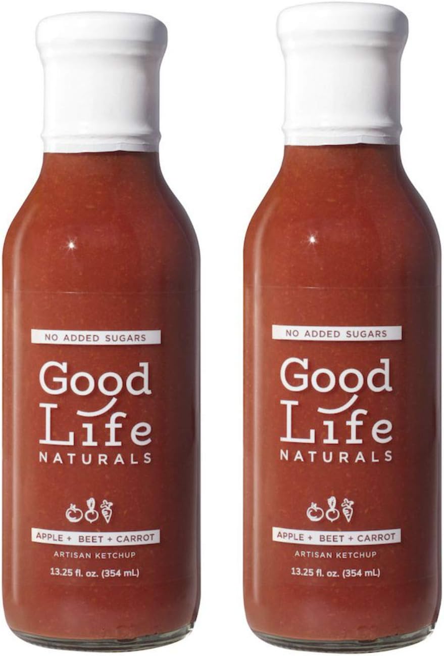 Good Life Natural Ketchup No Sugar Added Ketchup with Apple, Beet, & Carrot (Original, 2 pk)