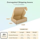 HORLIMER 25 Pack Shipping Boxes 17.8x12.7x5 cm Corrugated Cardboard Brown view 2