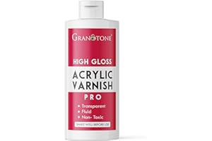 GRANOTONE Acrylic Artist's Varnish | Non-Yellowing | Non-Toxic | Anti-Crazing | High Gloss Finish | Suitable for Pro Artists, Hobby Painters & Kids | Made in India | 1000 ML