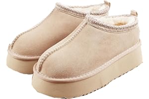 Gegefur Women's Snow Boots Platform Boot Fur Lined Slip On Short Boots