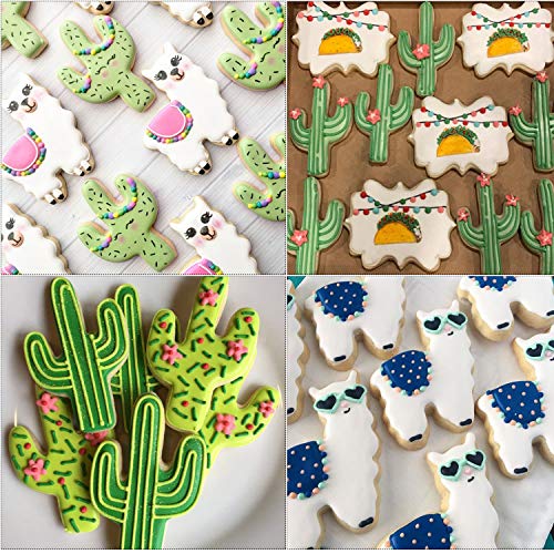 image for Bonropin Llama Cactus Plaque Frame Shaped Cookie Cutter Set(5 Pieces),