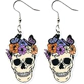 Cute Halloween Ghost Pumpkin Skull Castle Bat Shape Resin Acrylic Dangle Earrings for Women Girls Jewelry