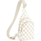 Checkered Sling Bag for Women Small Backpack Crossbody Chest Bag Fanny Packs Purses