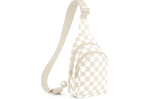 MEISEY Checkered Sling Bag for Women Small Backpack Crossbody Chest Bag Fanny Packs Purses