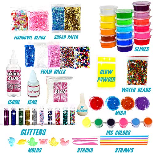 DIY Slime Kit for Girls Boys - Ultimate Glow in the Dark Glitter Slime Making Kit-18 Slime Container - //coolthings.us