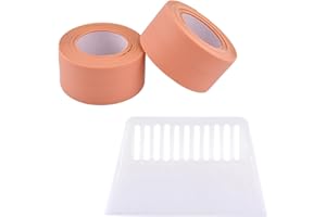 FAWCOTU 2 Pack Caulk Tape Sealant Strip Self Adhesive Caulk Strip with Scraper Waterproof Tub Wall Sealing Tape for Kitchen Countertop Sink Bathroom Toilet Bathtub（White）