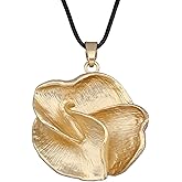 Jeniiahua Long Boho Necklaces for Women Vintage Leather Wooden Pendant Y Choker Ethnic Style Gold Circle Hippie Sweater Necklace