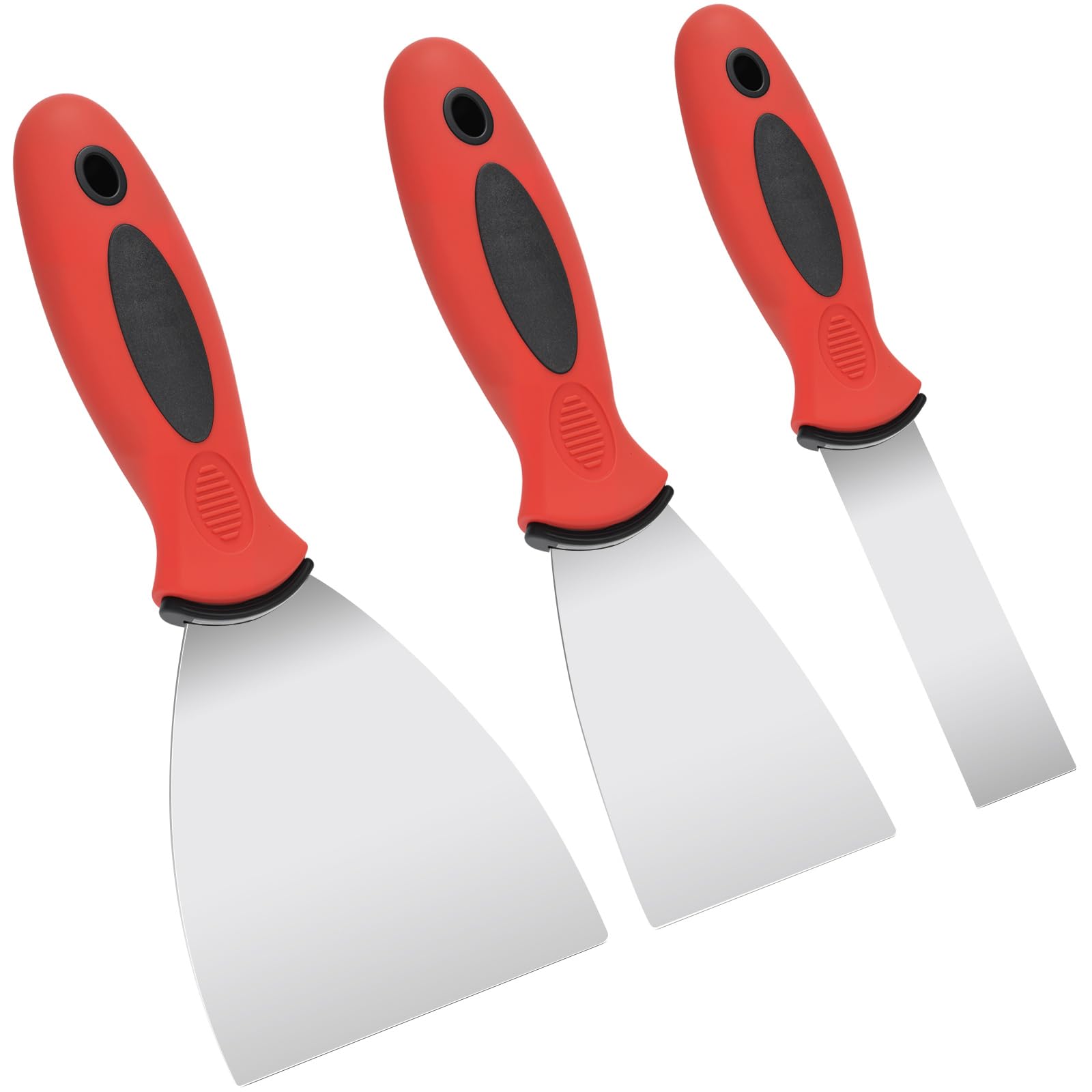 3pcs Plasterer Spatula Set Paint Scraper Spatula Stainless Steel Spatula Set Coating Wall Scraper Blade Decoration 2.5cm, 6.5cm, 9.6cm