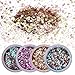 NICOLE DIARY 4 Boxes Unicorn Gradient Nail Glitter Sequins Iridescent Flakies Tips Pink Rose Red Colorful Ultra-thin Nail Decoration