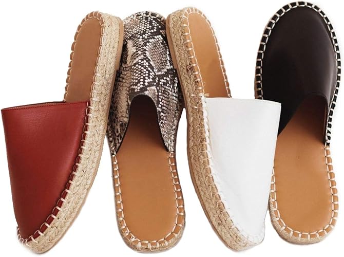 Womens Closed Toe Espadrilles Mules Shoes Wedge Sandals Slip On