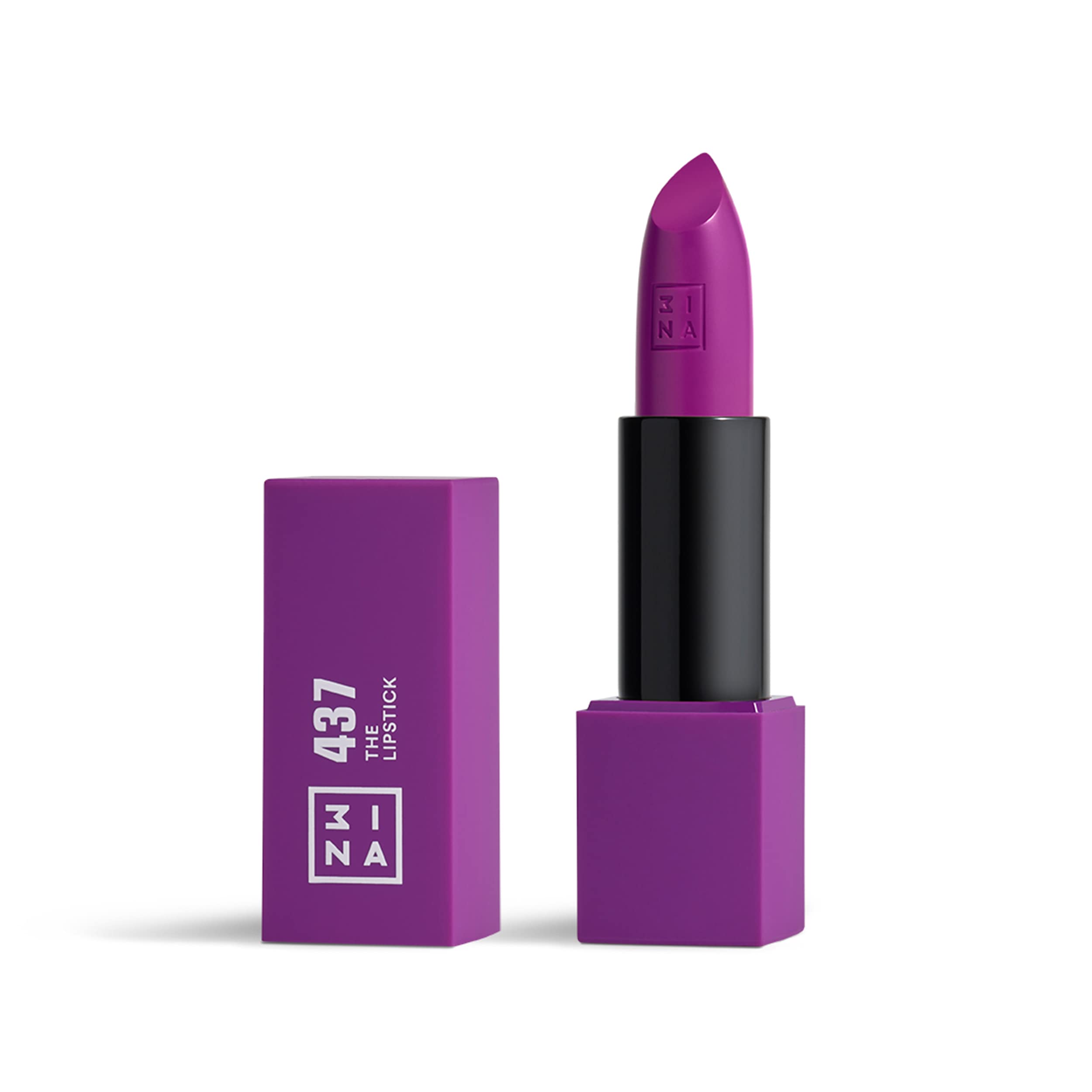 3INA MAKEUP - The Lipstick 437- Purple Lipstick with Vitamin E & Shea Butter - Long Lasting Matte Creamy Lip Colour