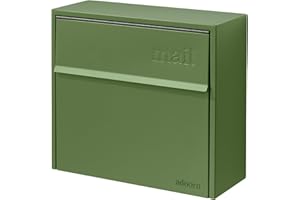 ADOORN Wall Mount Mailbox - Small, Anti-Theft Locking Mailbox, Weatherproof Mailboxes for Outside The House, 13.5" H x 15" L x 5.5" D (Dill Green)