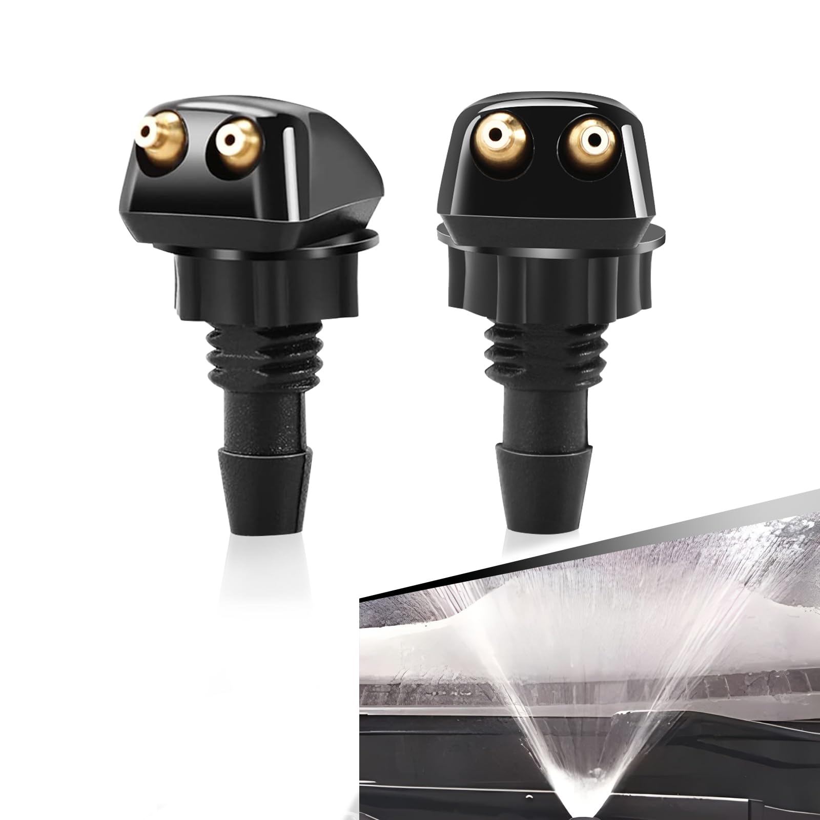 Fluher 2 PCS Car Front Windshield Water Spray