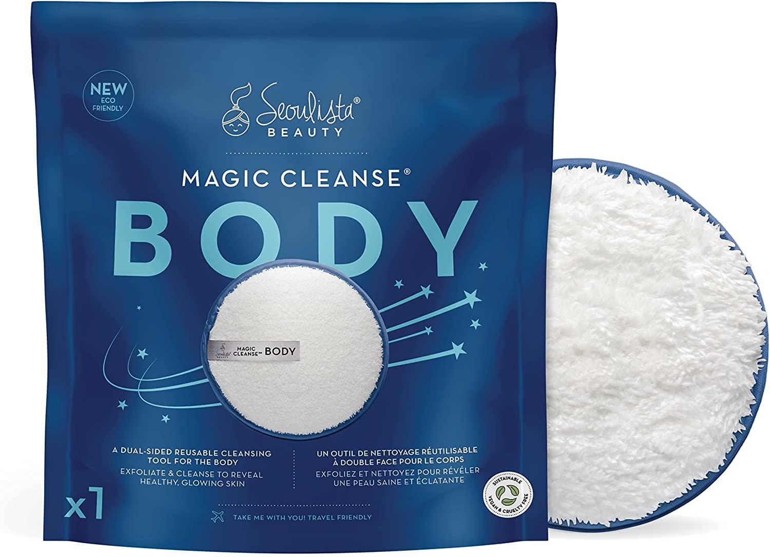 Seoulista Beauty® Magic Cleanse Body™ | Exfoliation and body Cleansing Chemical Free | Dermatologist Created Korean Skin Care | Dirt & Oil Remover Reusable Over 200x | Sustainable Award Winning