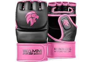 WAMM Sports MMA Gloves - for Men & Women - MAXForce EVE Anti-Injury Shock Absorb Boxing Gloves Kickboxing Gloves - Half Finge