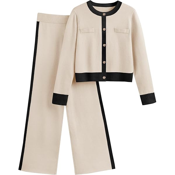 HGps8w Women's 2 Piece Outfits Belted Sweater Sets Open Front Long