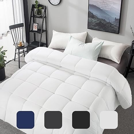 Amazon Com Premium Soft King Size Comforter All Seasons 2100 Series 350 Gsm Lightweight Quilted Down Alternative White Comforter Breathable Bed Hotel Duvet Insert Cooling Summer White King 90 X102 Kitchen Dining