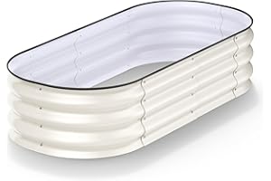 inkmin Planter Raised Beds Outdoor for Vegetables Galvanized Metal,Planter Box for Backyard Fruits Herb Flowers, 4.9x2x0.9ft, with Gardening Gloves