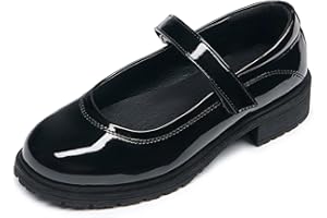 Nedaan Girls School Uniform Shoes Mary Janes Dress Shoes Adjustable Strap(Little Kid/Big Kid)