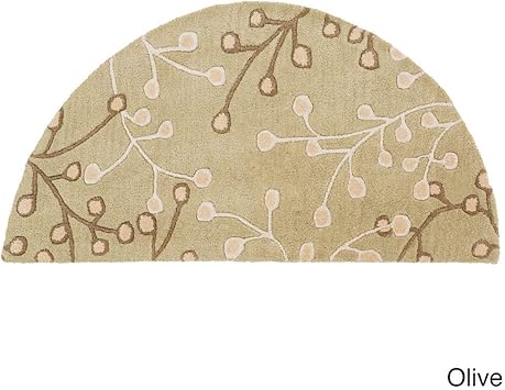Amazon Com Tree Bud Hearth Rug Half Moon Circle Mat Olive Green