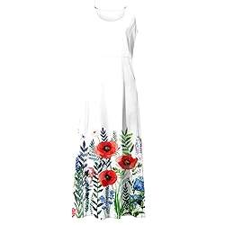 Summer Dresses for Women 2024 Round Neck Floral