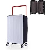 PUMHUBO No Disassembly Wide Handle Luggage Cover - 20 Inch Right Handle Side Suitcase Cover for Luggage, Clear PVC Suitcase Protector, Black Travel Bag Cover