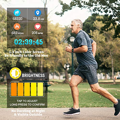 Lintelek Smart Watch, Smartwatch Blood Pressure Monitor, 1.3 Inch