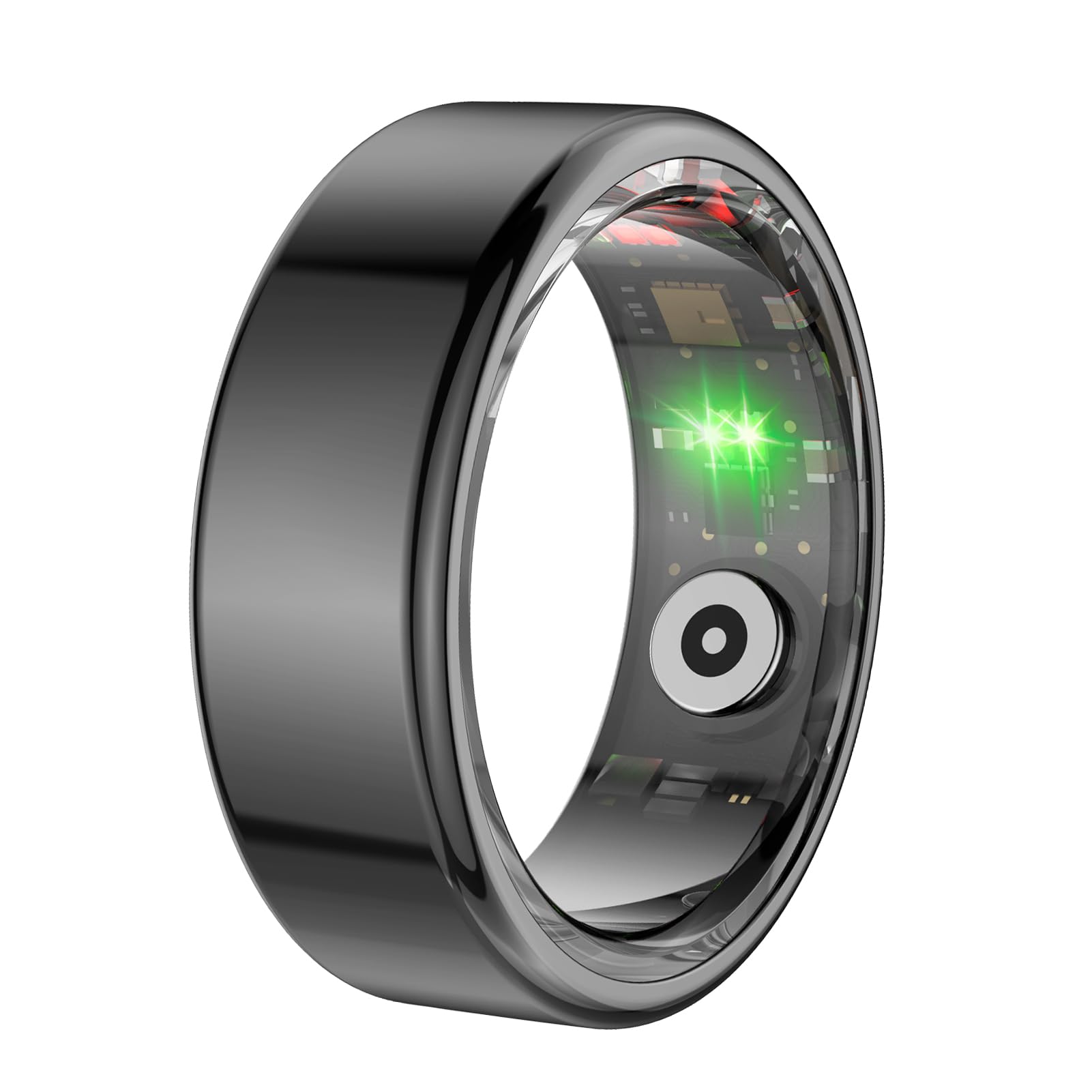 Smart Ring Health Tracker, Smart Ring for Fitness Sleep Tracking, 24H Heart Rate Monitoring, Water Resistant BT Fitness Tracker Ring, Body Temp Detection, Remote Control (Tarnish)