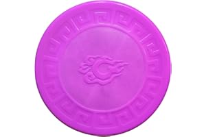 AIYGOUWU Dog Flying Discs,Interactive Rubber Flyer Dog Toys,Put Cloth in Middle for Durability,Glow at Night,9 inch for Medium/Large Dogs.(Purple)