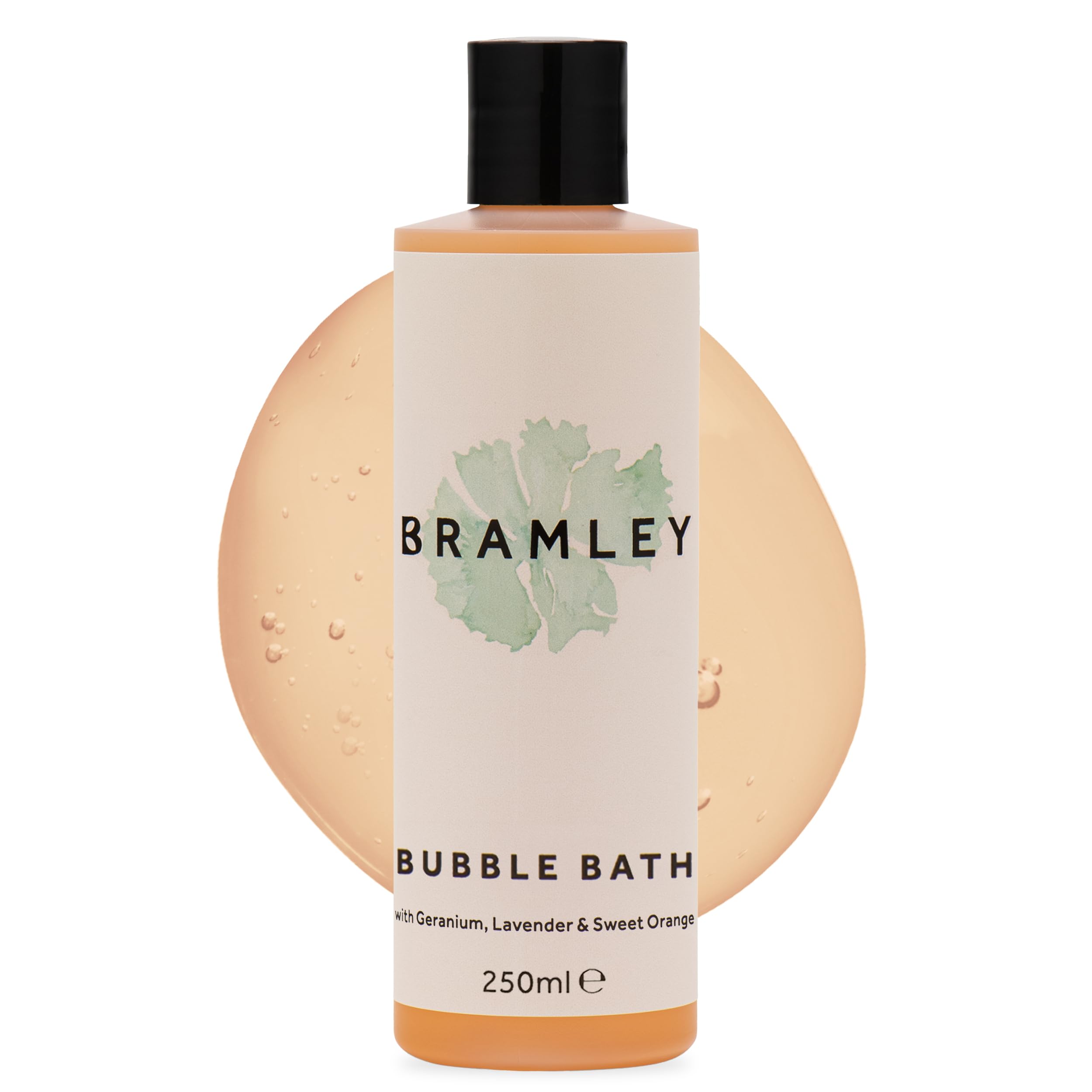 Bramley Lavender Bubble Bath (250ml), Bath Soak with Geranium & Sweet Orange Essential Oils, Vegan Natural Bubbles to Gently Cleanse & Soften