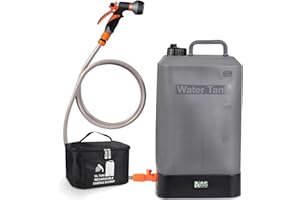 AZXJC 4.5 gallon/16L Silicone Water Tank,Portable Outdoor Shower,Electric Shower,8 Types of Multifunctional Shower Heads,Using Solar Heating Temperature Display,Suitable for Camping,Beach,and Hiking