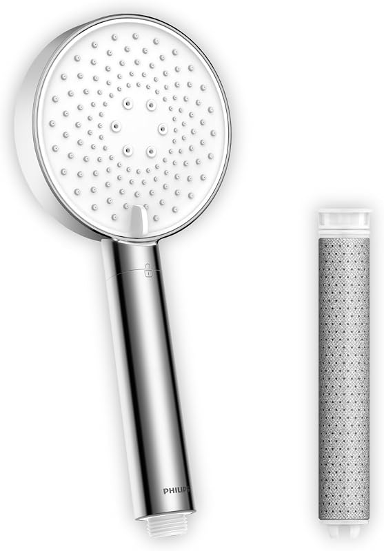 Cabeça de chuveiro philips com filtro, remove efetivamente cloro e outras partículas grandes, três modos de pulverização, design de aumento de pressão, capacidade de filtro de 1 mês