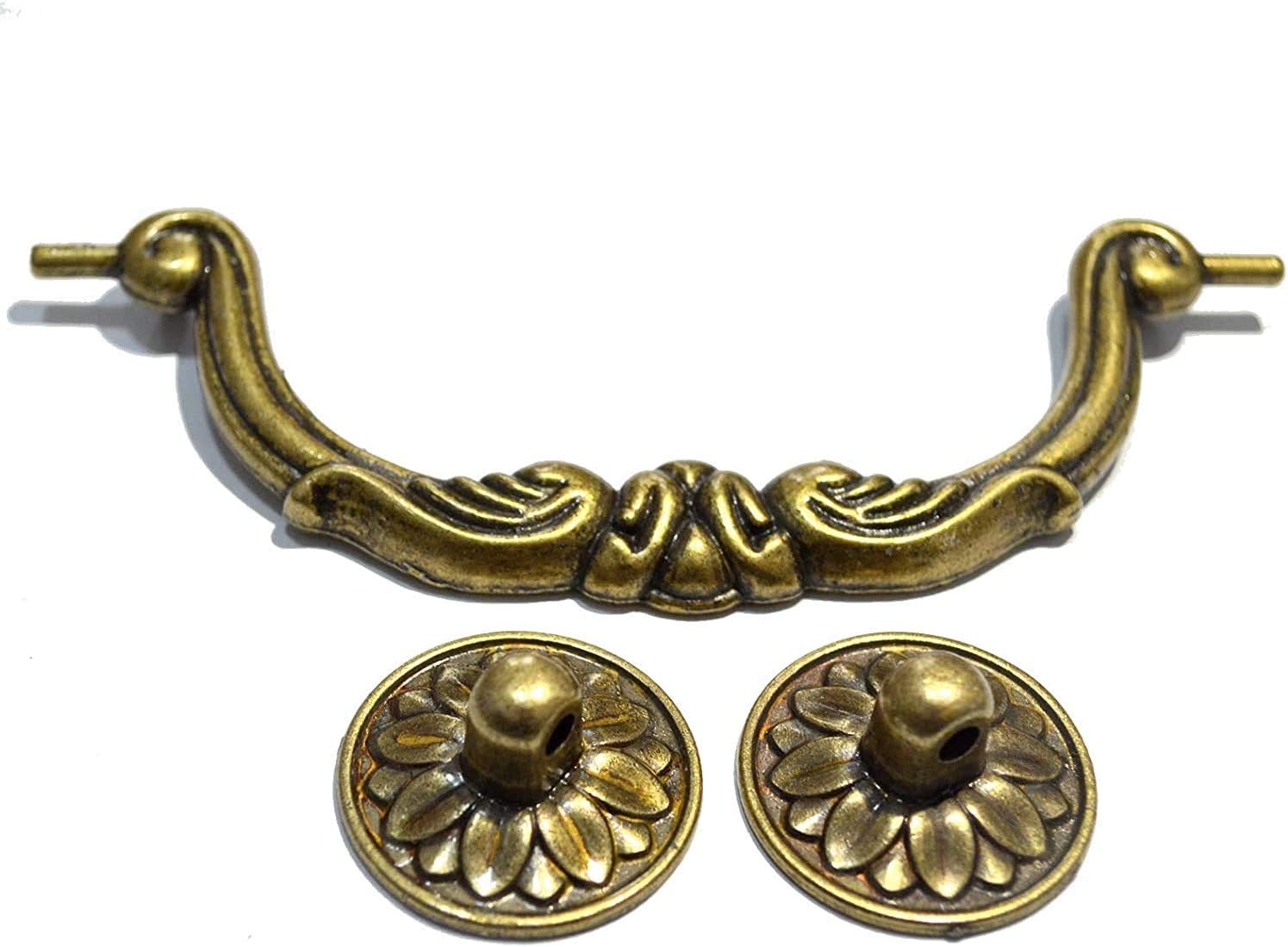 Namvo 4pcs Antique Copper Brass Vintage Round Pull Swing Ring Kitchen Bathroom Bedroom Cabinet Door Knobs Drawer Furniture Handles - Image 5