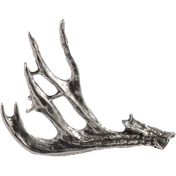 Pewter Elk Antler Shed Lapel Pin – Handcrafted Wildlife Brooch, Made In USA