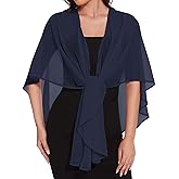 CHICGAL Shawls and Wraps for Evening Dresses Sheer Womens Chiffon Scarf Wedding Bridal Cover Up