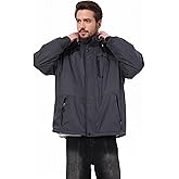 CorBuyit Men's Waterproof Ski Winter Jacket with Detachable Hood, (S-4XL), Warm Windproof Snow Coat for Skiing & Snowboarding