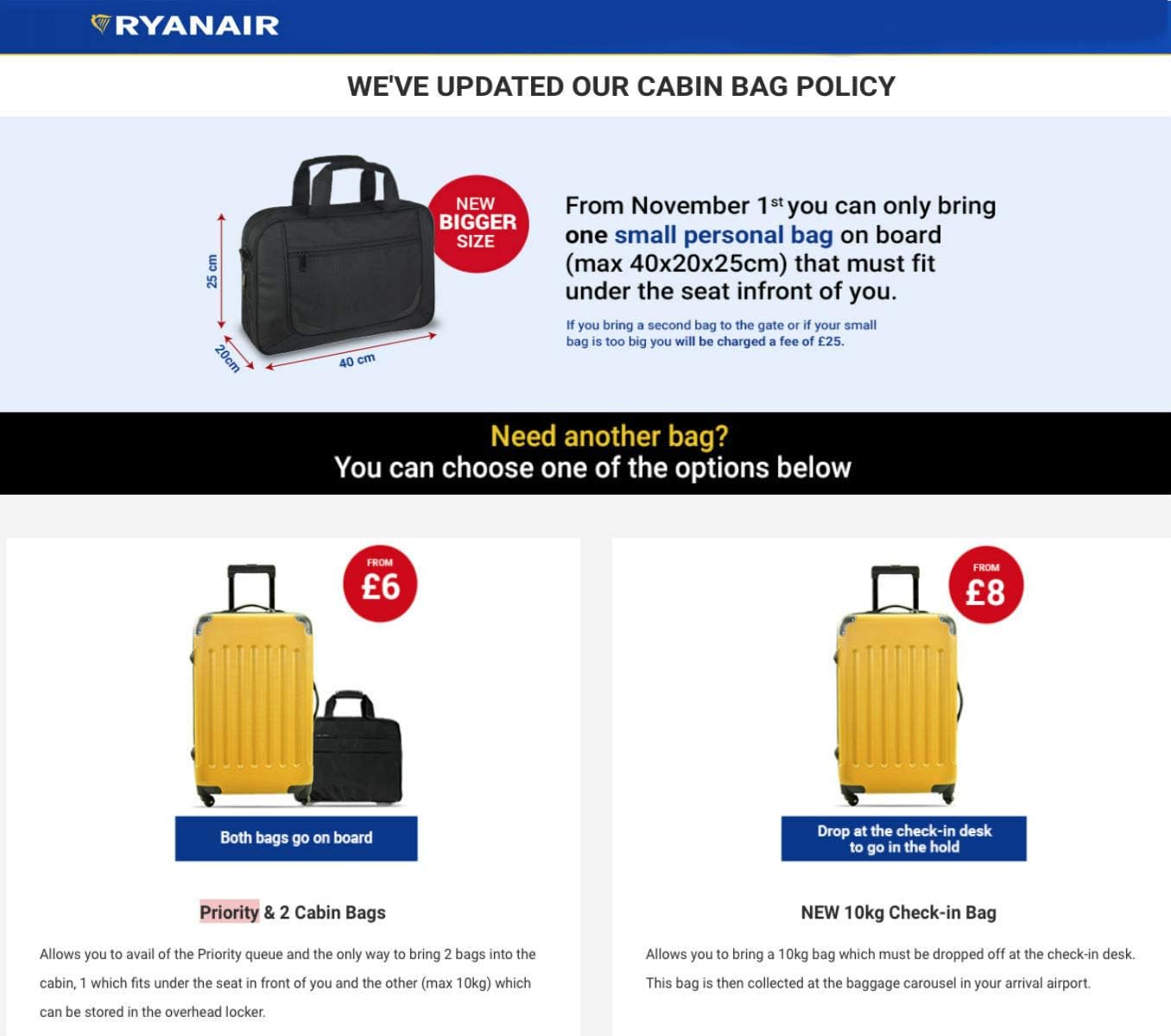 1 small bag on board