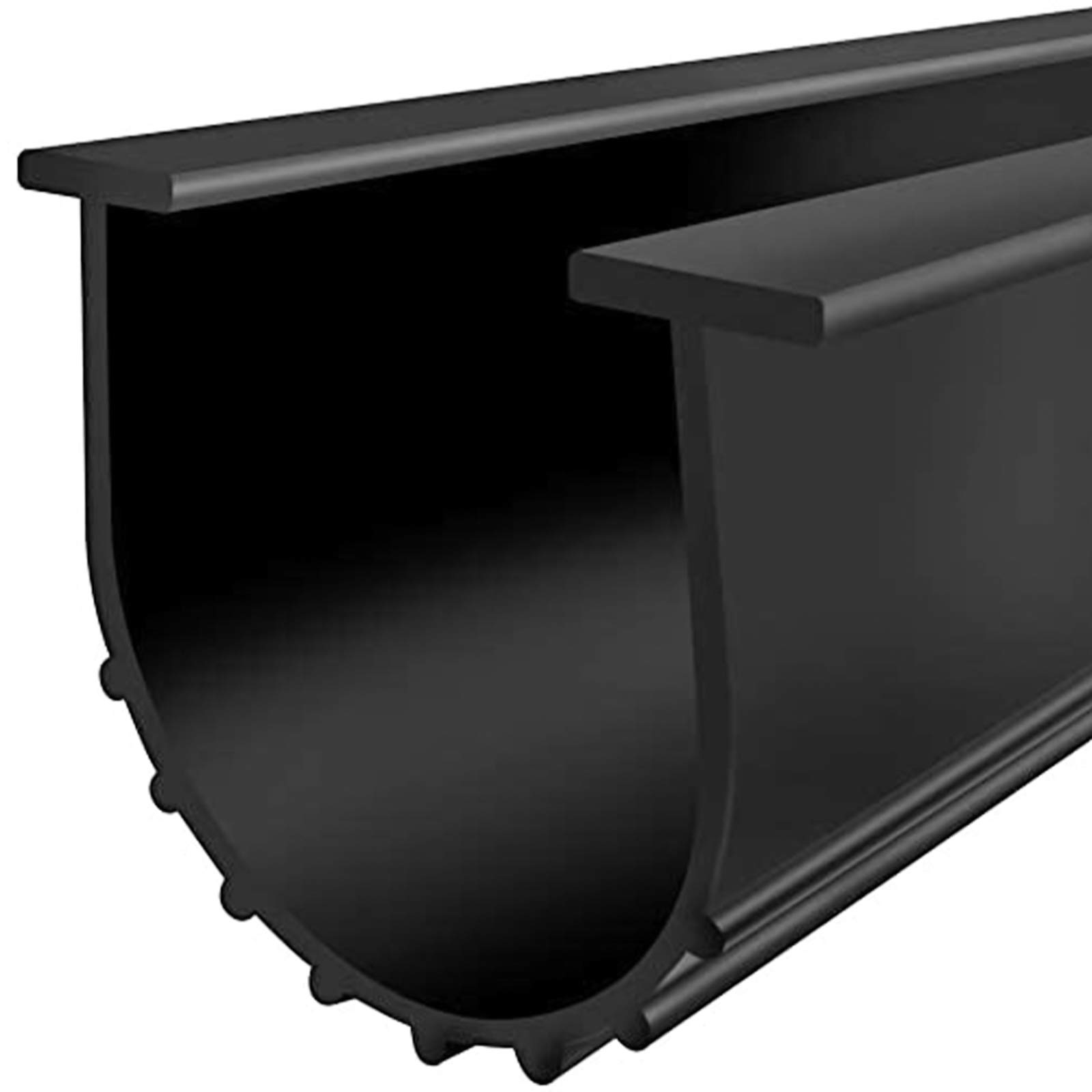 Photo 1 of Garage Door Bottom Seal Kit with U-Shape Weather Stripping, Universal Professional Grade T-End Rubber Strip, 5/16" x 3 3/4" x 20 Feet (Black)