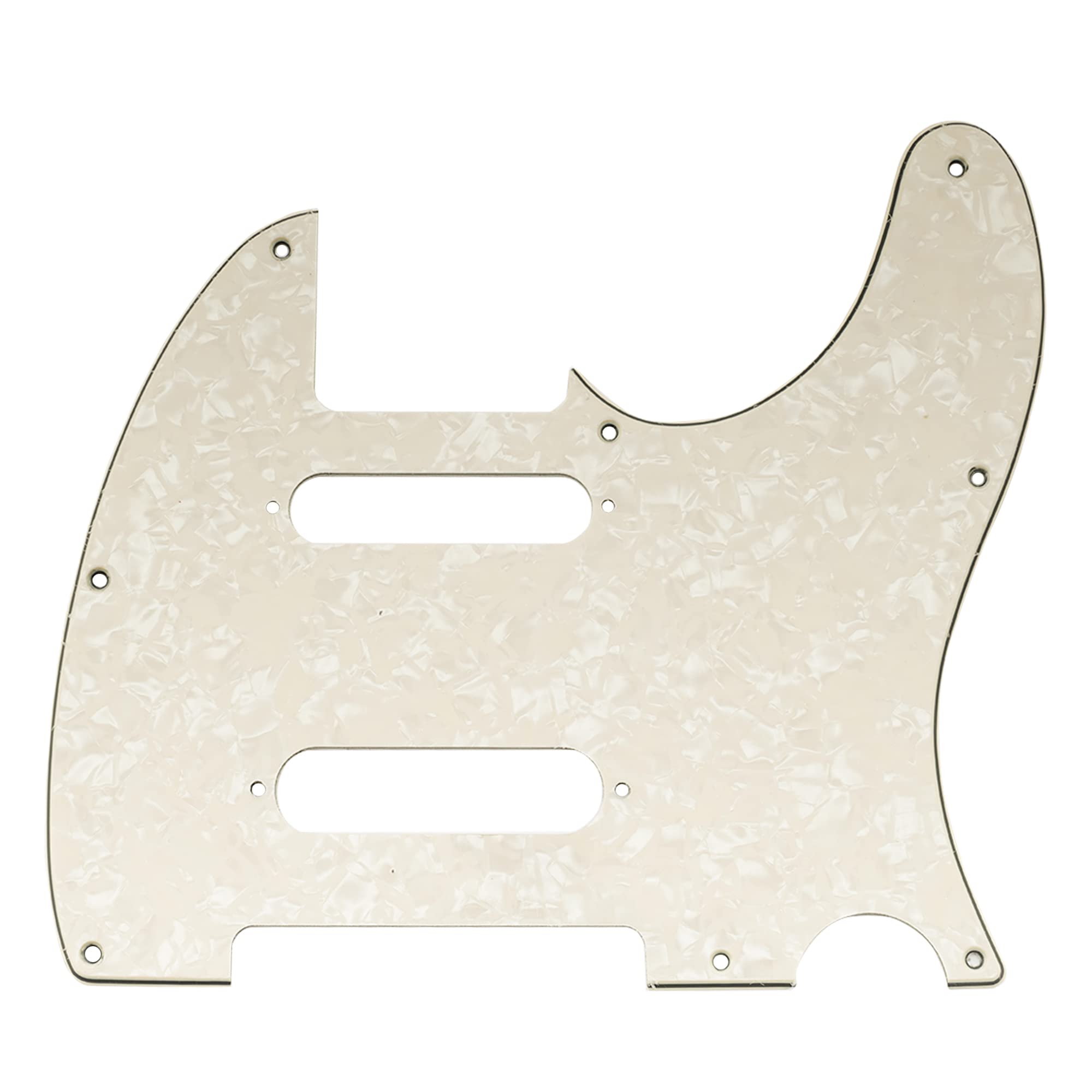 Musiclily Pro 8 Holes SS Guitar Tele Pickguard for USA/Mexico Fender Deluxe Nashville Telecaster Electric Guitar, 4Ply Aged White Pearl — image 1